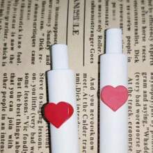 10 pièces/set Stylos décoratifs neutres au design romantique en forme de cœur - encre noire - design à la mode - écriture fluide - convient aux étudiants et au bureau - cadeau de la Saint-Valentin - bon rapport qualité-prix - indispensable pour les étudiants, polyvalent pour le bureau et les études