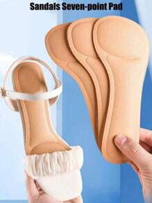 1 Pair Self-Adhesive Non-Slip Women's Sandal Insoles, High Heels With Breathable Soft Comfort Insoles, Shoes & Boots Accessories - Beige - View 9