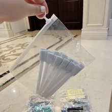 50 piezas/100 piezas Bolsas transparentes con lengüeta para extraer, para almacenamiento de accesorios de papelería como pinceles y plumas, organizador de hogar, ropa de mujer para invierno como camisetas blancas, pantalones negros, vestidos, ropa de primavera, vestidos elegantes, blusas blancas de manga larga, monos blancos, vestidos de primavera, ropa de primavera, minimalista, blusas de verano