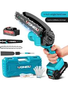 Lithium Battery Chain Saw, Small Logging Saw, Rechargeable Single Hand Saw, Household Six Inch Mini Electric Saw, Hand Saw