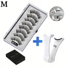 3D Natural Magnetic Eyelashes, With 5 Magnetic Eyelashes, Shipping Box, Handmade Eyelashes, Fake Gift, Reusable Holder, Drop Magne T6N2