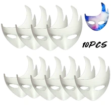 10 piezas Máscaras de gato DIY pintadas de blanco, máscaras en blanco de media cara para disfraz de animales, disfraces de Halloween, herramientas de maquillaje. [Uso versátil]: Las máscaras de gato son adecuadas para todas las personas y son un accesorio multifuncional para diversas ocasiones.