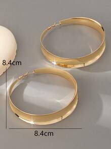 新款歐美時尚多用途誇張大金屬耳環 - 金黃色 - 查看 7