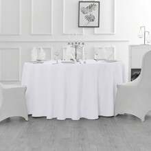 6 Pack Round Tablecloth Polyester Table Cloth, Stain Wrinkle Resistant Polyester Dining Table Cover For Kitchen Dinning Party Wedding Rectangular Tabletop Buffet Decoration ( White/Black )