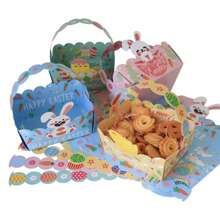 12/24pcs Paper Easter Baskets, Easter Gift Boxes With Handles, Easter Party Favors (12pcs Is 3pcs Per Color, 24pcs Is 6pcs Per Color) - Multicolor - View 3