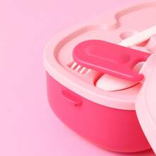 Miniso Disney Barbie Series Lunch Box 1600mL - Double-Layer Large Capacity Lunch Box - Microwave And Dishwasher Friendly - Pink - Pink - View 8