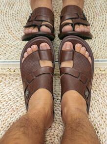 男士阿拉伯风格正装凉鞋 - 咖啡棕 - 查看 4