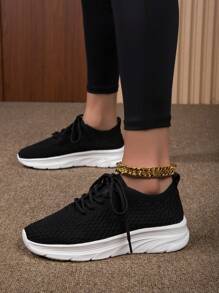 New Women's Thick Sole Athletic Sneakers, Outdoor Casual Fashion Non-Slip Sports Shoes,