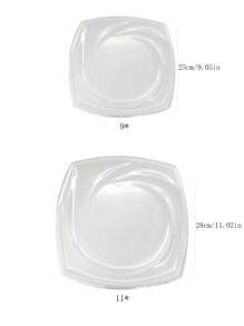A8 Melamine Material, Simple White Melamine Dinner Plate, Can Be Used For Household Use, Not Easy To Break, Resistant To Low And High Temperature, Good To Clean