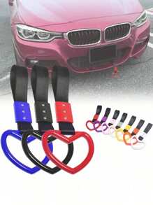 1pc Heart-Shaped Car Handle Strap - Stylish Rear Bumper Warning Ring In Multiple Colors, Strong Nylon & ABS Material, Perfect For Cars, Subways, And Buses - Multicolor - View 13