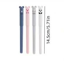 12 piezas Bolígrafo de pegamento borrable con diseño de animales lindos, tamaño mediano, recargable y lavable, tinta azul/negra de 0.5mm, plástico, para útiles de oficina y escolares, estilo aleatorio de vuelta a clases