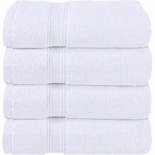 4 Packs Premium Bath Towels Set, 27 By 54 Inches, 100% Ring Spun Cotton 600GSM, Lightweight And Highly Absorbent Quick Drying Towels, Perfect For Daily Use, GreySummer,Holiday Home Bathroom Decor