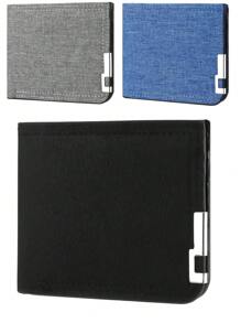 1pc Men's Short Wallet Iron Edge Men's Multi Card Slot Wallet Card Bag Credit Card Clip Double Fold Wallet Large Capacity Multi-Card Slots, Business Casual Style, Birthday Gift, Graduation Gift, Father's Day Gift