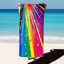 1 pieza Toalla de playa extra grande, extra grande, súper absorbente, manta de playa de fibra suave, artículo esencial de verano, a prueba de viento, a prueba de sol, playa, fiesta, viaje seco, camping, accesorio de playa, regalo de vacaciones