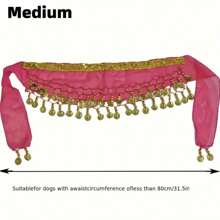 1 peça de fantasia de dança do ventre brilhante para cachorro com cinto, cortina de cauda de poliéster, dança para animais de estimação, fantasia para animais de estimação, presente para cães, atmosfera festiva, muito divertido.