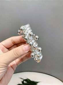 2条优雅仿珍珠发圈，螺旋发绳，女士专用 - 请观看产品视频几次，熟悉使用方法，发绳马尾辫头饰 - 彩色 - 查看 7