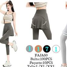 LEGGINS CON FALDA PARA DAMA - Blanco - Ver 2