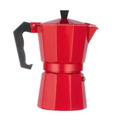 Cafeteira Italiana de Alumínio Vermelho -  3 Xícaras 6 Xícaras 9 Xícaras