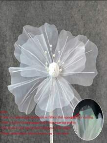 仿真巨型纱花婚礼背景纱大白花墙路引DIY派对舞台家居房间装饰 - 彩色 - 查看 6