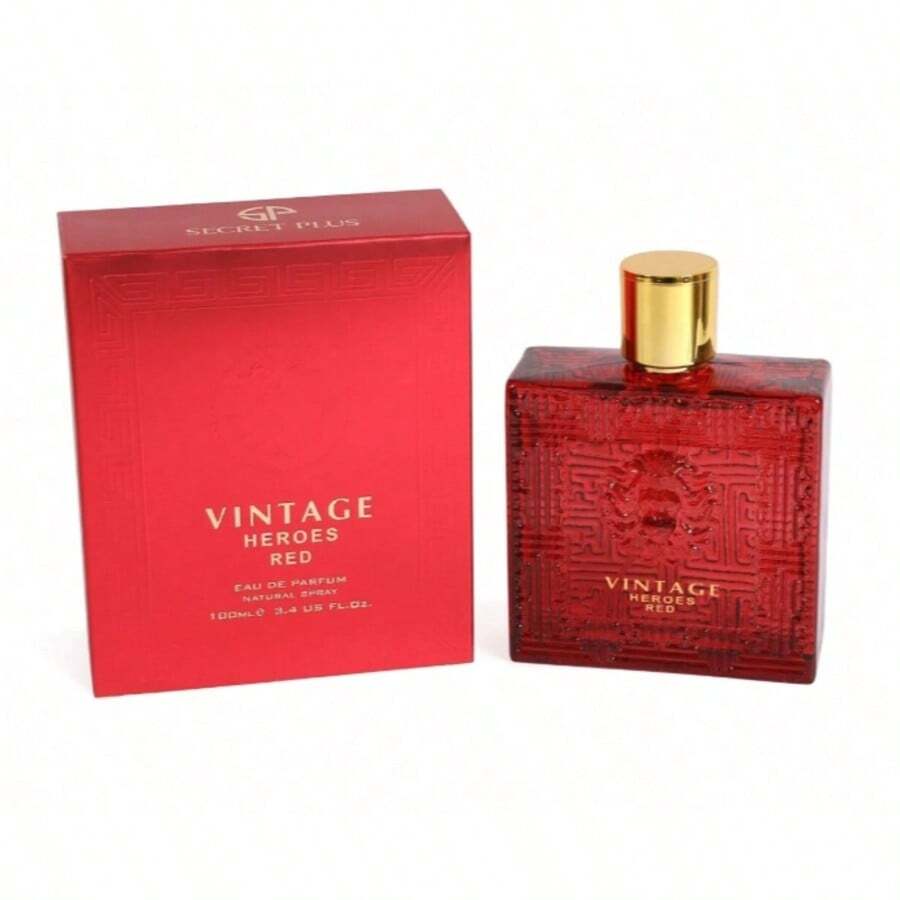 Secret Plus Vintage Heroes Red-Men's Cologne,Bold And Refined Scent,Eternal And Charming Fragrance,For All Skin Types,Long Lasting Eau De Parfum Natural Spray,  3.4 Fluid Ounce/100 Ml - Vintage Heroes Red - View 1