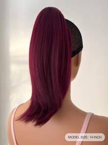 Ponytail Extension 12-14 Inch Short Craw Ponytail Hair Extensions For Women,Extension Synthetic Straight Clip In Ponytail Wig Daily Fluffy Pony Tail For Women(Natural Red Color)