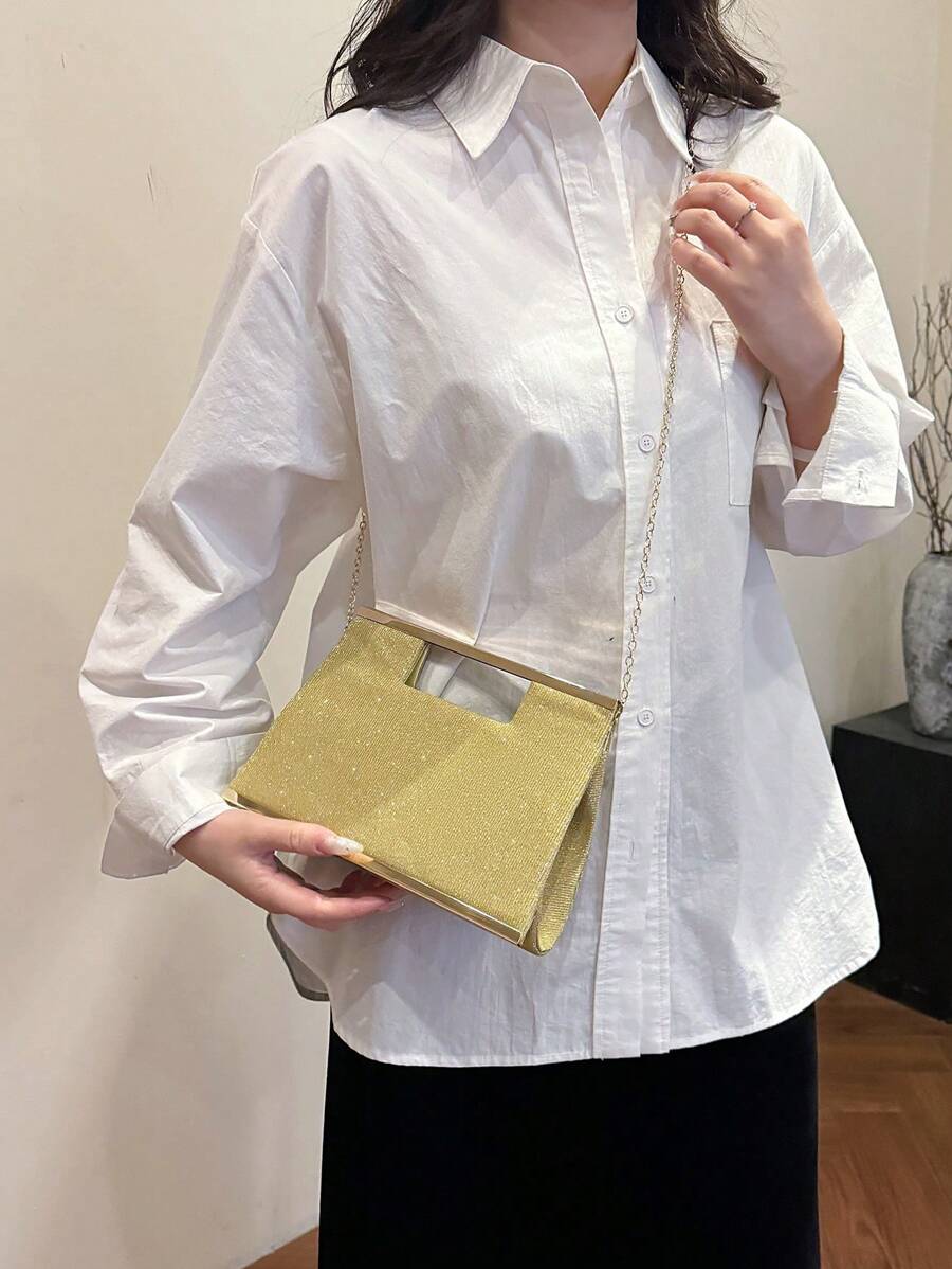 新款奢华闪亮大容量手提包，公主风格女士手提包，适合派对、聚会、晚礼服、KTV - 彩色 - 查看 1