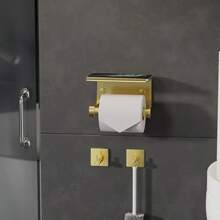 Portarrollos de papel higiénico de acero inoxidable 304, con excelente rendimiento anticorrosión y antioxidante, múltiples colores a elegir, montaje en pared adhesivo o con tornillos, una opción ideal para la organización del baño, decoración del baño en el hogar, organizador de baño, decoración de otoño, de vuelta a la escuela