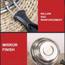 3 Pan Set Stainless Steel Saucepans Cookware Cooking Pots & Glass Lids & Handles - Silver - View 5