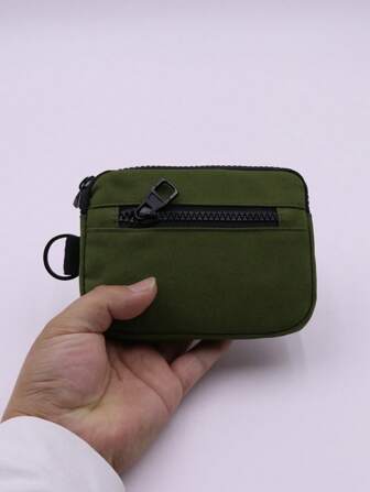 1 pieza Bolso multifuncional para exteriores que puede almacenar auriculares, llaves, tarjetero, estilo casual. Tamaño del producto: 14cm*10cm*2cm Cartera, Monedero, Monedero Pequeño, Monedero para Monedas