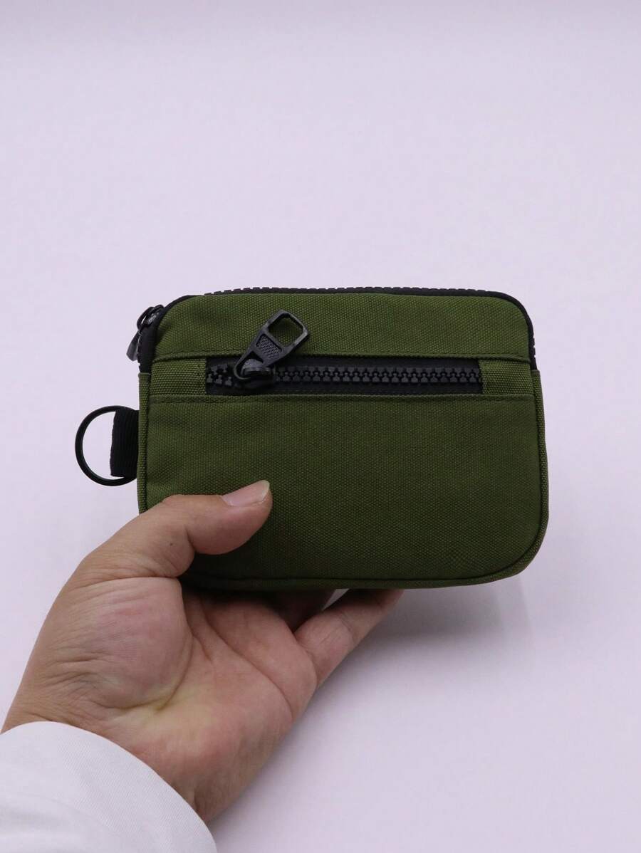 1 chiếc Túi đa năng ngoài trời có thể đựng tai nghe chìa khóa ví đựng thẻ phong cách thường ngày Kích thước sản phẩm: 14cm * 10cm * 2cm Ví ví ví ví mini ví đựng tiền xu - xanh quân đội - Xem 1