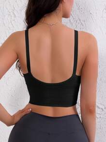Soutien-gorge de sport décontracté pour femmes, à dos nageur, sans fil et matelassé, avec un soutien et un effet antichoc