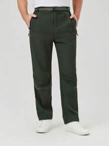 YOMEGO Pantalon de sport léger pour hommes au printemps avec bandes réfléchissantes - Respirant et séchage rapide pour la randonnée, la pêche, le cyclisme | Comprend une ceinture et 3 poches zippées