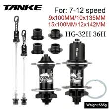 TANKE-MTB Hub,32 36 Holes 6 Claw 108 Clicks NBK,Sealed Bearing,Mountain Bike Aluminum Alloy Disc Brake Hub,7,8,9,10,11,12 Speed HUB - 黑色 - 查看 1