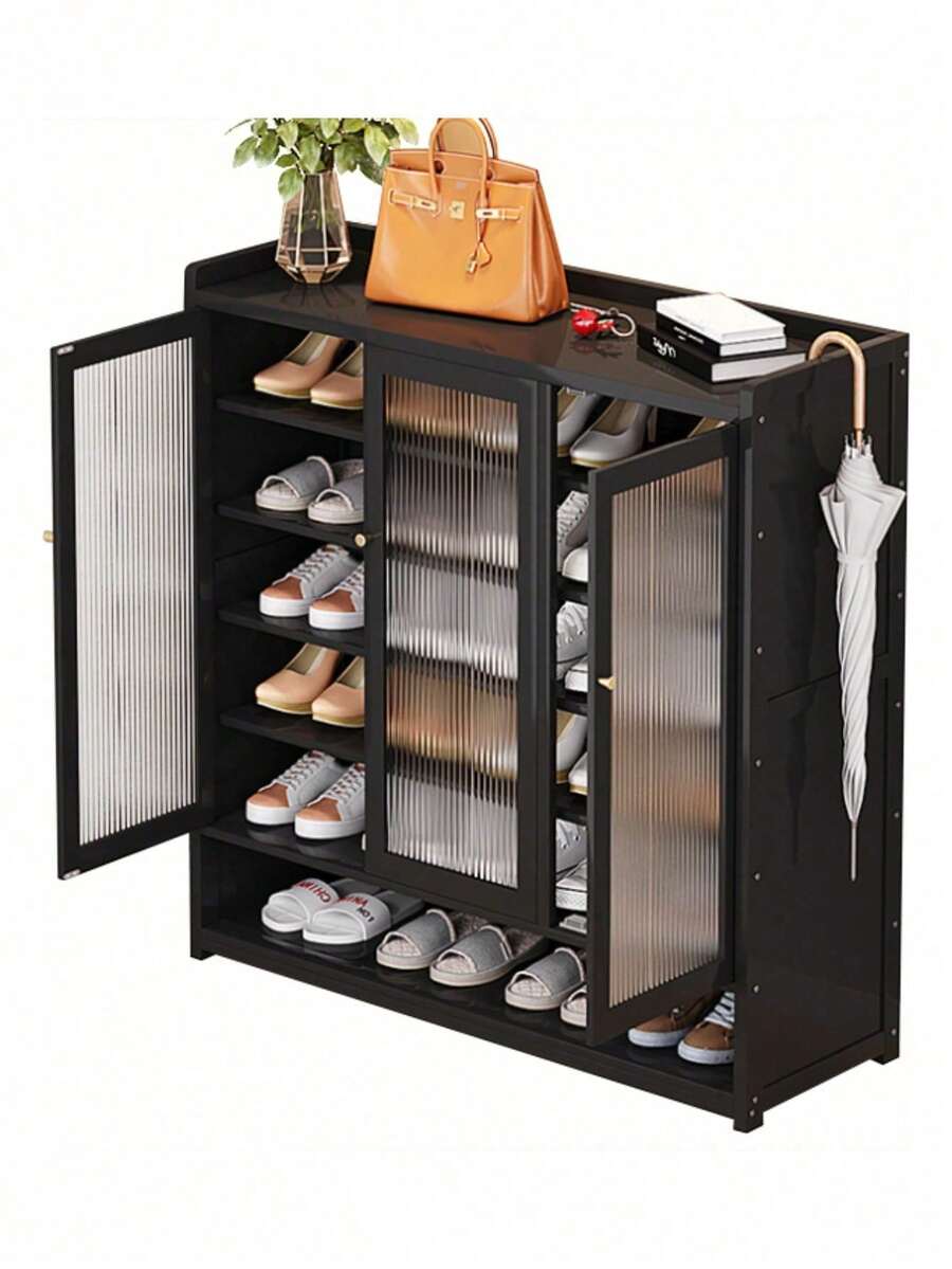 Zapateras Moderno Madera Organizadoras Con 6 Niveles 24pares - Negro - Ver 1