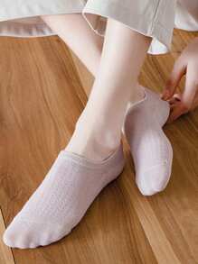 Random 5 Pairs Women Spring & Summer Solid Color Dopamine Simple Versatile Colorful Fashion Low-Cut Invisible Socks - Multicolor - View 6