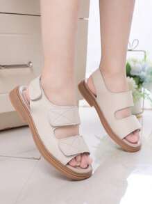 1 Pair Princess Style Kids Sandals, 2025, 2025 New Summer Fashion Girls Open Toe Beach Shoes, Toddler Flat Water Shoes