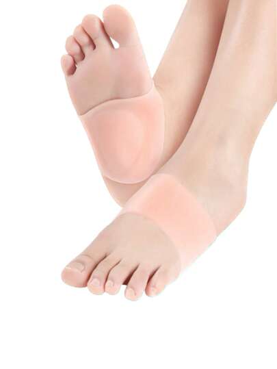 2 件足弓支撑硅胶绷带软硅胶半鞋垫，适用于休闲鞋、运动鞋、高跟鞋