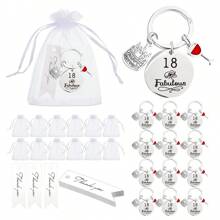36 Peças/12 Conjuntos de Chaveiro de Aço Inoxidável para Comemorações de Aniversário, Presentes de Aniversário Únicos e Felizes para Casais com 18, 40, 50, 60, 70 e 80 Anos, Ideal para Aniversários e Suprimentos de Festa de Aniversário Importante. [O Conjunto Inclui 12 Chaveiros, 12 Sacolas de Presente e 12 Cartões de Agradecimento] Acessórios de Carro, Encantos de Bolsa, Escola, Fofo, Gótico, Y2k