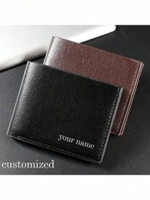1 pieza Billetera personalizable, única, de moda, minimalista, diseño de letras, ligera, con bolsillo interno, cabe teléfono y monedas, práctica para ir y venir