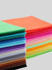 40pcs Polyester Non-Woven Felt Fabric Sheets, 15cm*15cm, Home Decor Set For Sewing Dolls And Crafts - Multicolor - View 9