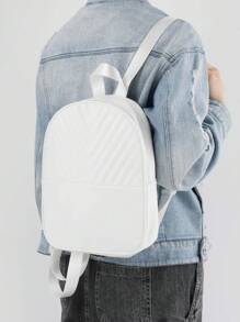 Customizable & Embroidered V-Stripe Fashion Small Backpack, Children's Mini Casual Multifunctional Travel Backpack, Teenager Small Backpack Back To School Gift, Creative For Boys, Girls, Valentine's Day