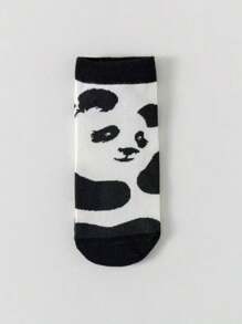 5 Pairs Women's Cartoon Panda Simple Socks, Soft Casual Short Socks, Versatile For Spring & Autumn