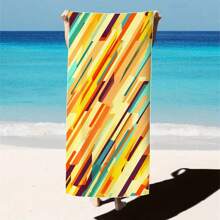 1 pieza Toalla de playa extra grande, extra grande, súper absorbente, manta de playa de fibra suave, artículo esencial de verano, a prueba de viento, a prueba de sol, playa, fiesta, viaje seco, camping, accesorio de playa, regalo de vacaciones