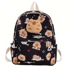 Fashionable Backpack, New Youth Shoulder Bag, Capybara Men's And Women's Casual Small Book Bag, Adjustable Shoulder Strap, Travel Back To School Gift