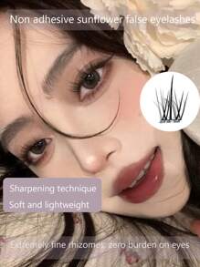 36 Cílios Postiços de Girassol Misto sem Cola que Não Requerem Cola e Podem Ser Aplicados Diretamente como Cílios Postiços. Cílios Naturais que Prolongam a Maquiagem e São Fáceis de Aplicar. Cílios Postiços, Cílios Postiços, Cílios Postiços, Cílios Postiços