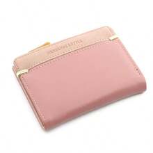 Monedero corto rosa para mujer, carteras de moda para mujer, tarjetero, monedero pequeño para damas, mini clutch con cierre para niña - Azul - Ver 7