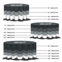 6 Pack Round Tablecloth Polyester Table Cloth, Stain Wrinkle Resistant Polyester Dining Table Cover For Kitchen Dinning Party Wedding Rectangular Tabletop Buffet Decoration ( White/Black )