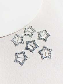 Zestaw 6 sztuk Modnych Ozdobnych Kryształków Pentagramów i Okrągłych Metalowych Ozdób do Butów