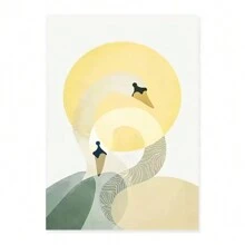 1 pezzo Stampa artistica moderna su tela con disegni geometrici astratti e grafici gialli, poster per galleria, opere d'arte da parete per la decorazione della casa, senza cornice - Multicolore - Visualizzare 39