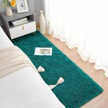 Alfombras suaves Chicrug para dormitorio y sala de estar, alfombra de felpa esponjosa de 2x6 pies, alfombra peluda para área, alfombra que no se desprende para habitación de niños, niñas, decoración del hogar, gris - Verde azulado - Ver 4